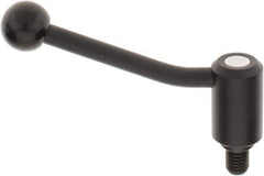 KIPP - 5/8-11, 1.3" Hub Diam, Steel Threaded Stud Adjustable Tension Lever with 20° Handle - 0.78" Stud Length, 5.06" OAL, 3.19" High - Industrial Tool & Supply