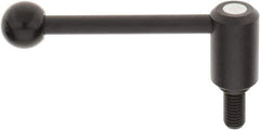 KIPP - 5/8-11, 1.3" Hub Diam, Steel Threaded Stud Adjustable Tension Lever with 0° Handle - 1.18" Stud Length, 5.3" OAL, 1.85" High - Industrial Tool & Supply