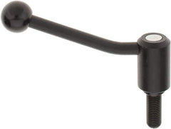 KIPP - M16 x 2.0, 1.3" Hub Diam, Steel Threaded Stud Adjustable Tension Lever with 20° Handle - 1.57" Stud Length, 5.06" OAL, 3.19" High - Industrial Tool & Supply