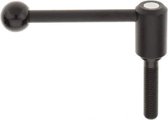 KIPP - M16 x 2.0, 1.3" Hub Diam, Steel Threaded Stud Adjustable Tension Lever with 0° Handle - 2-3/4" Stud Length, 5.3" OAL, 1.85" High - Industrial Tool & Supply