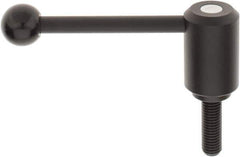 KIPP - 5/8-11, 1.61" Hub Diam, Steel Threaded Stud Adjustable Tension Lever with 0° Handle - 1.97" Stud Length, 5.3" OAL, 2.22" High - Industrial Tool & Supply