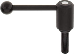 KIPP - 3/4-10, 1.61" Hub Diam, Steel Threaded Stud Adjustable Tension Lever with 0° Handle - 2.36" Stud Length, 5.3" OAL, 2.22" High - Industrial Tool & Supply