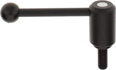 KIPP - M16 x 2.0, 1.61" Hub Diam, Steel Threaded Stud Adjustable Tension Lever with 0° Handle - 1.57" Stud Length, 5.3" OAL, 2.22" High - Industrial Tool & Supply