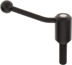 KIPP - M20 x 2.5, 1.61" Hub Diam, Steel Threaded Stud Adjustable Tension Lever with 20° Handle - 2.36" Stud Length, 5.06" OAL, 3.52" High - Industrial Tool & Supply