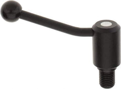 KIPP - M24 x 3.0, 1.61" Hub Diam, Steel Threaded Stud Adjustable Tension Lever with 20° Handle - 1.18" Stud Length, 5.06" OAL, 3.52" High - Industrial Tool & Supply