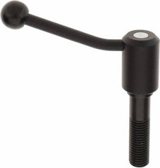 KIPP - M24 x 3.0, 1.61" Hub Diam, Steel Threaded Stud Adjustable Tension Lever with 20° Handle - 3.54" Stud Length, 5.06" OAL, 3.52" High - Industrial Tool & Supply