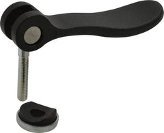 KIPP - #10-32, 0.59" Hub Diam, Black Powder Coat Cast Aluminum Adjustable Clamping Handle - 0.78" Stud Length - Industrial Tool & Supply
