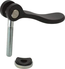 KIPP - 1/4-20, 0.59" Hub Diam, Black Powder Coat Cast Aluminum Adjustable Clamping Handle - 1.18" Stud Length - Industrial Tool & Supply
