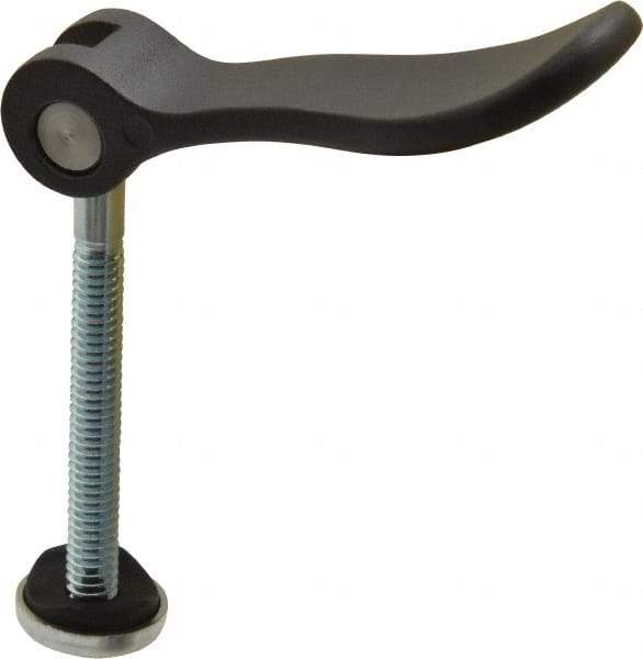 KIPP - 1/4-20, 0.59" Hub Diam, Black Powder Coat Cast Aluminum Adjustable Clamping Handle - 1.96" Stud Length - Industrial Tool & Supply