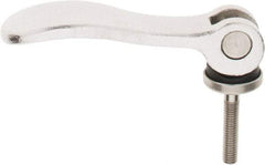 KIPP - M5 x 0.8, 0.59" Hub Diam, Stainless Steel Adjustable Clamping Handle - 0.78" Stud Length - Industrial Tool & Supply
