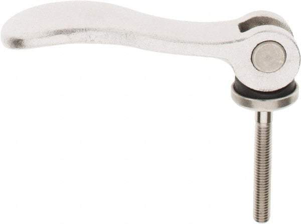 KIPP - M5 x 0.8, 0.59" Hub Diam, Stainless Steel Adjustable Clamping Handle - 1.18" Stud Length - Industrial Tool & Supply