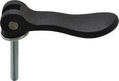 KIPP - M8 x 1.25, 0.94" Hub Diam, Black Powder Coat Cast Aluminum Adjustable Clamping Handle - 1.96" Stud Length - Industrial Tool & Supply