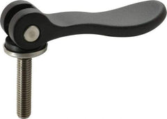 KIPP - 3/8-16, 0.94" Hub Diam, Black Powder Coat Aluminum (Stainless Steel Inserts) Adjustable Clamping Handle - 1.57" Stud Length - Industrial Tool & Supply