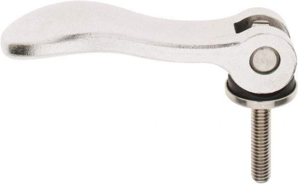 KIPP - 5/16-18, 1.06" Hub Diam, Stainless Steel Adjustable Clamping Handle - 1.57" Stud Length - Industrial Tool & Supply