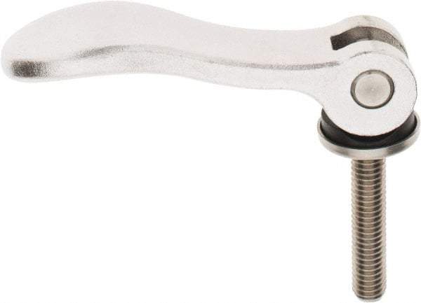 KIPP - 3/8-16, 1.06" Hub Diam, Stainless Steel Adjustable Clamping Handle - 1.96" Stud Length - Industrial Tool & Supply