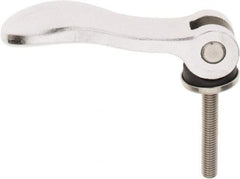 KIPP - M8 x 1.25, 1.06" Hub Diam, Stainless Steel Adjustable Clamping Handle - 1.96" Stud Length - Industrial Tool & Supply