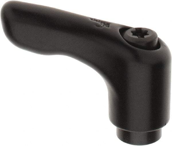 KIPP - M3 x 0.5, 13mm Hub Diam, Zinc Die Cast (Steel Components) Tapped Insert Adjustable Clamping Handle - 47mm OAL, 31mm High, 9mm Hole Depth - Industrial Tool & Supply