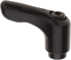 KIPP - M3 x 0.5, 13mm Hub Diam, Zinc Die Cast (Steel Components) Tapped Insert Adjustable Clamping Handle - 47mm OAL, 31mm High, 9mm Hole Depth - Industrial Tool & Supply