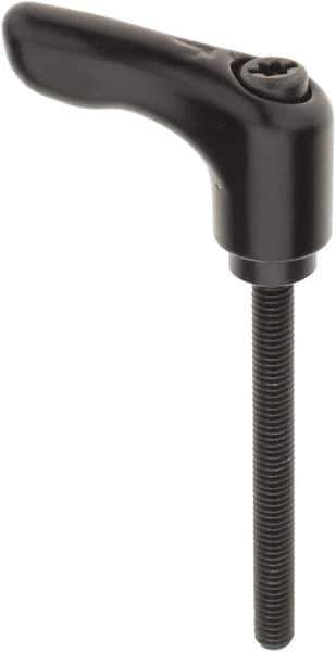 KIPP - M5 x 0.8, 13mm Hub Diam, Zinc Die Cast (Steel Components) Threaded Stud Adjustable Clamping Handle - 50mm Stud Length, 47mm OAL, 31mm High - Industrial Tool & Supply