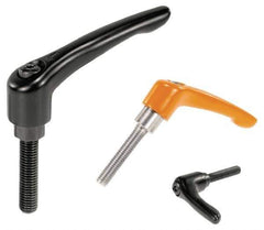 KIPP - M4 x 0.7, 13mm Hub Diam, Zinc Die Cast (Stainless Steel Components) Stud Type Adjustable Clamping Handle - 20mm Stud Length, 47mm OAL, 31mm High - Industrial Tool & Supply
