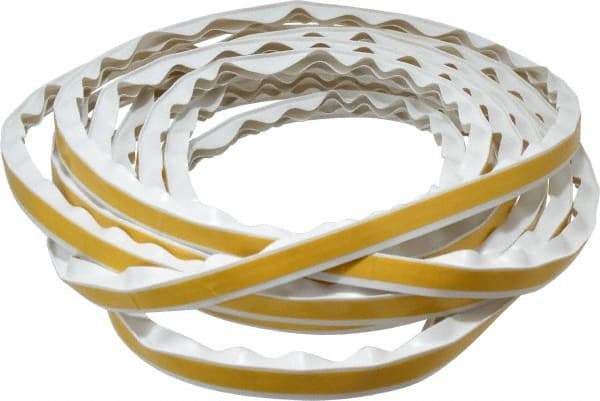 Pemko - 17' Long x 1/2" Wide, Adhesive Perimeter Gasketing Weatherstripping - 1-3/4" Door Thickness, Silicone, White Finish - Industrial Tool & Supply