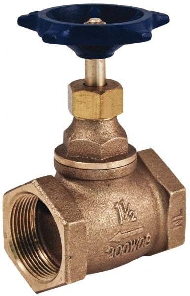 Legend Valve - 1" Pipe, FNPT Ends, Brass Rising Stem Globe Valve - Bronze Disc, Bolted Bonnet, 200 psi WOG, 125 psi WSP, Class 125 - Industrial Tool & Supply
