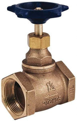 Legend Valve - 1" Pipe, FNPT Ends, Brass Rising Stem Globe Valve - Bronze Disc, Bolted Bonnet, 200 psi WOG, 125 psi WSP, Class 125 - Industrial Tool & Supply