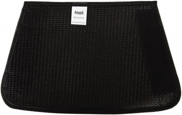 Ansell - Size Universal, Black Cane Mesh Chemical & Puncture Resistant Sleeve - 8" Long Sleeve, Cut Resistance Level 3, Elastic Opening at Both Ends - Industrial Tool & Supply