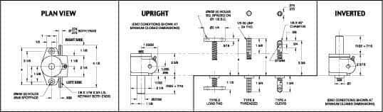 Joyce/Dayton - 1 Ton Capacity, 12" Lift Height, Inverted Mechanical Screw Actuator - Threaded End - Industrial Tool & Supply