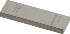 Mitutoyo - 0.122" Rectangular Steel Gage Block - Accuracy Grade 0, Includes Certificate of Inspection - Industrial Tool & Supply