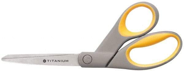 Clauss - 3-1/4" LOC, 8" OAL Titanium Standard Shears - Ambidextrous, Straight Handle, For General Purpose Use - Industrial Tool & Supply