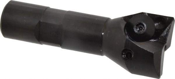 Value Collection - 1-1/4" Cut Diam, 21/32" Max Depth of Cut, 3/4" Shank Diam, 3-1/4" OAL, Indexable Square Shoulder End Mill - TPC 32..., TPG 32., TPU 32. Inserts, Weldon Shank - Industrial Tool & Supply