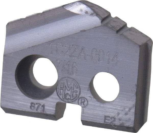 Allied Machine and Engineering - 7/16" Diam x 3/32" Thick, Seat Code Z, 132° Included Angle Spade Drill Insert - TiAlN Coated, Carbide, Grade K20, Series T-A - Industrial Tool & Supply