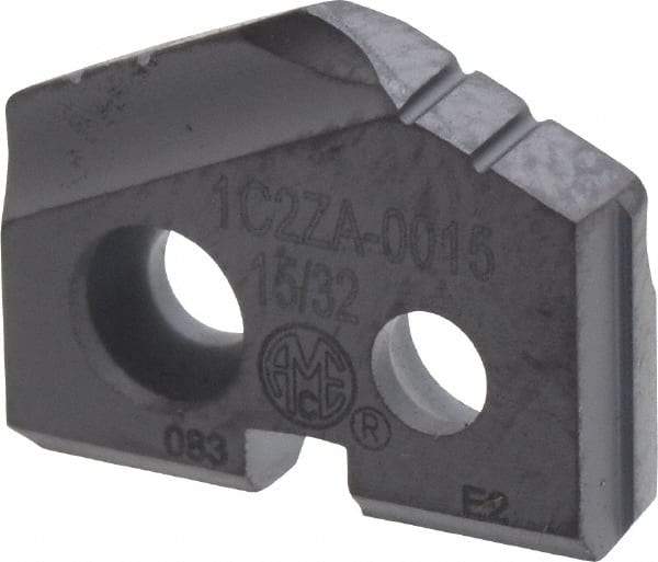 Allied Machine and Engineering - 15/32" Diam x 3/32" Thick, Seat Code Z, 132° Included Angle Spade Drill Insert - TiAlN Coated, Carbide, Grade K20, Series T-A - Industrial Tool & Supply