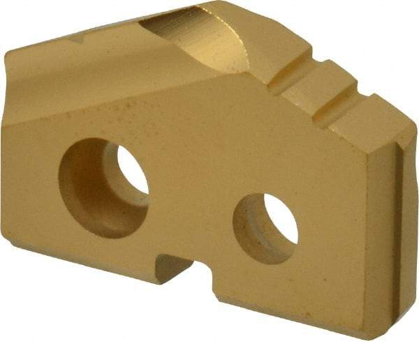 Allied Machine and Engineering - 41/64" Diam x 1/8" Thick, Seat Code 0, 132° Included Angle Spade Drill Insert - TiN Coated, Carbide, Grade P40, Series T-A - Industrial Tool & Supply