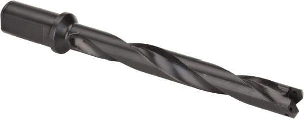 Allied Machine and Engineering - Series 2, 31/32 to 1-3/8" Diam, 1-1/4" Diam Straight Shank with Flange, Helical Flute Spade Drill - 7-3/8" Max Depth, 9-13/64" Body Length, 11-11/32" OAL, Standard Length, Through Coolant - Industrial Tool & Supply