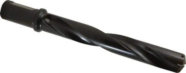 Allied Machine and Engineering - Series 2.5, 1-3/16 to 1-3/8" Diam, 1-1/4" Diam Straight Shank with Flange, Helical Flute Spade Drill - 7-3/8" Max Depth, 9-13/64" Body Length, 11-11/32" OAL, Standard Length, Through Coolant - Industrial Tool & Supply