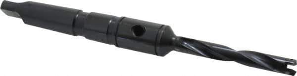 Allied Machine and Engineering - Series Y, 3/8 to 27/64" Diam, 2MT Taper Shank, Helical Flute Spade Drill - 2-3/8" Max Depth, 4-19/32" Body Length, 7-7/16" OAL, Standard Length, Through Coolant - Industrial Tool & Supply