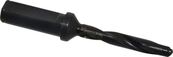 Allied Machine and Engineering - Series Z, 7/16 to 1/2" Diam, 3/4" Diam Straight Shank with Flange, Helical Flute Spade Drill - 2-3/8" Max Depth, 3-5/8" Body Length, 5-9/16" OAL, Standard Length, Through Coolant - Industrial Tool & Supply