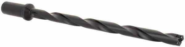 Allied Machine and Engineering - Series 1, 45/64 to 15/16" Diam, 1" Diam Straight Shank with Flange, Helical Flute Spade Drill - 10-5/8" Max Depth, 12-15/64" Body Length, 14-3/8" OAL, Extended Length, Through Coolant - Industrial Tool & Supply