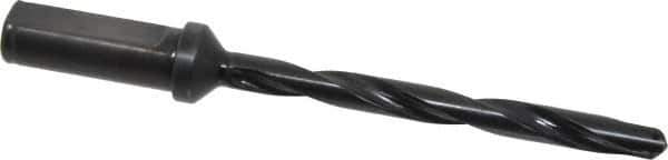 Allied Machine and Engineering - Series Z, 7/16 to 1/2" Diam, 3/4" Diam Straight Shank with Flange, Helical Flute Spade Drill - 4-3/8" Max Depth, 5-5/8" Body Length, 7-9/16" OAL, Extended Length, Through Coolant - Industrial Tool & Supply