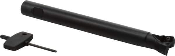 Seco - 93° Lead Angle, 1" Min Cut Diam, 0.28" Max Depth of Cut, Indexable Chamfer and Angle End Mill - 2 Inserts, XO.. 1204.. Insert Style, 7.87" Overall Length, Through Coolant, Straight Shank - Industrial Tool & Supply