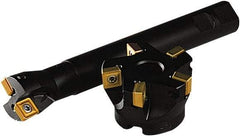 Seco - 3" Cut Diam, 1" Arbor Hole, 0.43" Max Depth of Cut, 87° Indexable Chamfer & Angle Face Mill - 6 Inserts, SC.. 1206 Insert, Right Hand Cut, 6 Flutes, Through Coolant, Series R220.79 - Industrial Tool & Supply