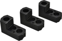 H & R Manufacturing - 8" Max Chuck Diam Compatibility, Case Hardened Steel 1.5mm x 60° Serrated Hard Lathe Top Jaws - 1 Step, 0.551" Groove Width, 1-1/2" Wide x 3-1/2" Long x 1.969" High - Industrial Tool & Supply