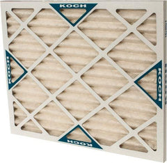 Made in USA - 16" Noml Height x 20" Noml Width x 1" Noml Depth, 30 to 35% Capture Efficiency, Wire-Backed Pleated Air Filter - MERV 8, Synthetic with Antimicrobial Protection, Integrated Beverage Board Frame, 300 Max FPM, 670 CFM, For Any Unit - Industrial Tool & Supply