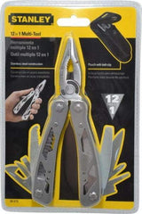 Stanley - 12 Piece, Multi-Tool Set - 6-1/2" OAL, 4-1/8" Closed Length - Industrial Tool & Supply