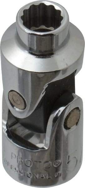 Proto - 1/2", 3/8" Drive, Standard Hand Socket - 12 Points, 1-3/4" OAL, Alloy Steel, Chrome Finish - Industrial Tool & Supply