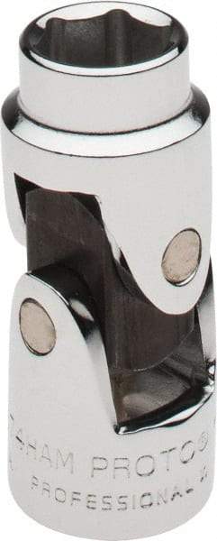 Proto - 3/8" Drive, Standard Hand Socket - 6 Points, 1-3/4" OAL, Alloy Steel, Chrome Finish - Industrial Tool & Supply