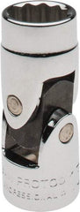 Proto - 3/8" Drive, Standard Hand Socket - 12 Points, 1-27/32" OAL, Alloy Steel, Chrome Finish - Industrial Tool & Supply