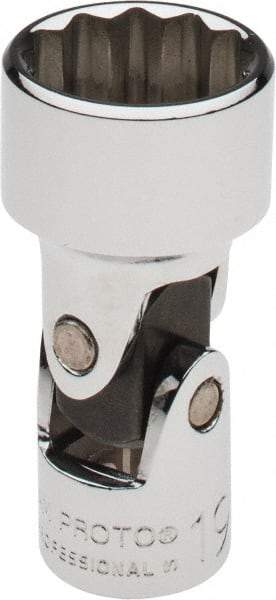 Proto - 3/8" Drive, Standard Hand Socket - 12 Points, 2-3/32" OAL, Alloy Steel, Chrome Finish - Industrial Tool & Supply